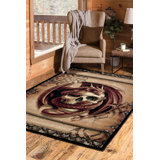 Tapis beige rectangulaire en polypropylène tissé à la machine 5 pi 3 po x 7 pi 2 po Dipti