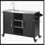 Îlot de cuisine 55,5 po avec évier, table de chariot d'évier en acier inoxydable 304 avec 4 roues verrouillables pour la préparation de pizza et le barbecue