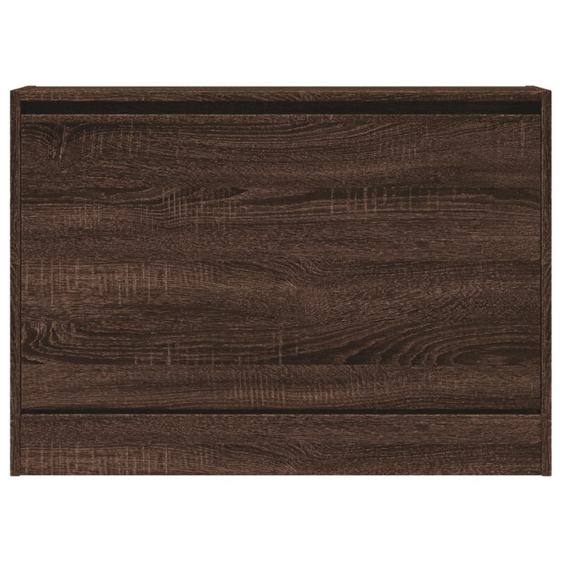 3 Pair Shoe Storage Cabinet, Brown Oak