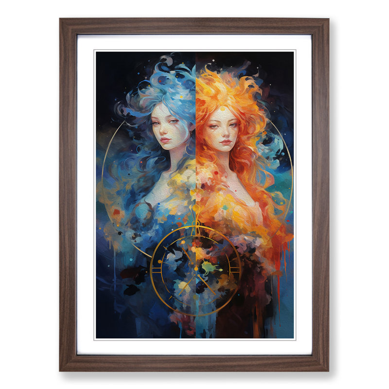 Single Picture Frame Print on Wood, Walnut Framed, 34cm H x 25cm W