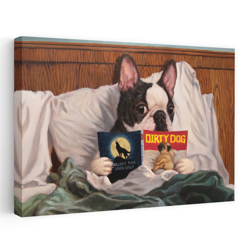 «Dirty Dog» - animaux, fantaisie urbaine et pop surréalisme, H 24 po x l 36 po