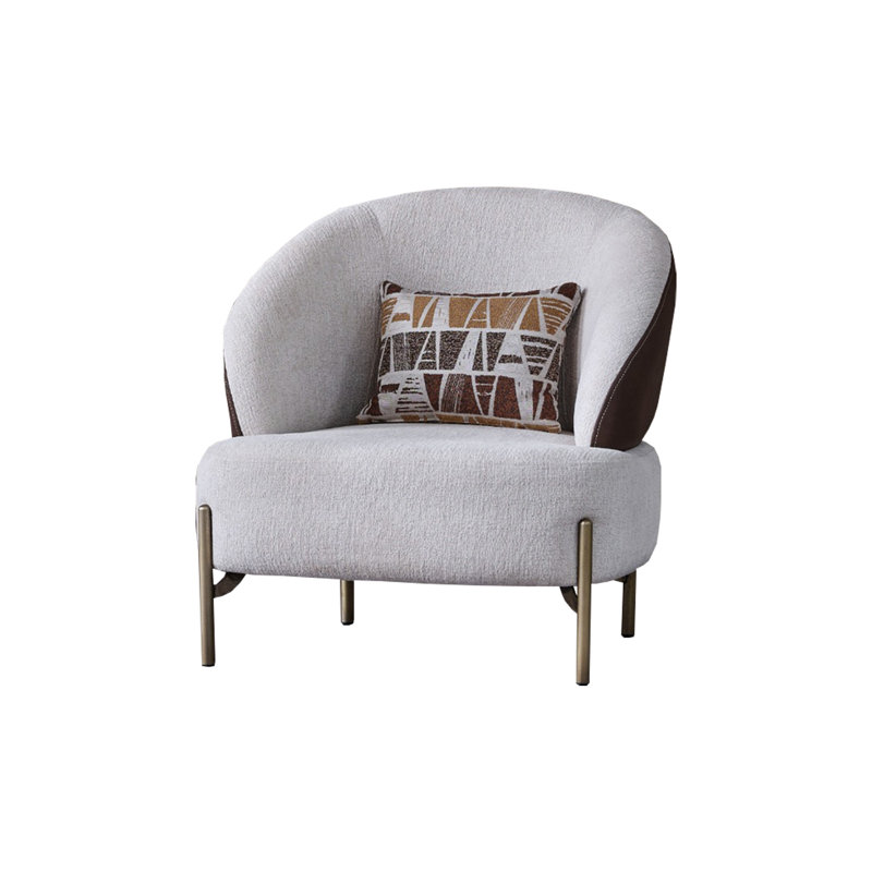 Fauteuil Urla crème et brun
