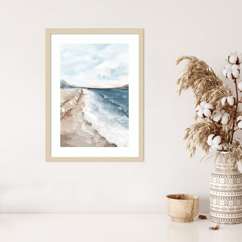 «Walk on Beach II» par Luna Mavis, impression sur bois encadrée, H 25 po x l 19 po