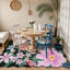 Tapis lavable pour tapis de salon antidérapant à motif floral antidérapant-1152794772