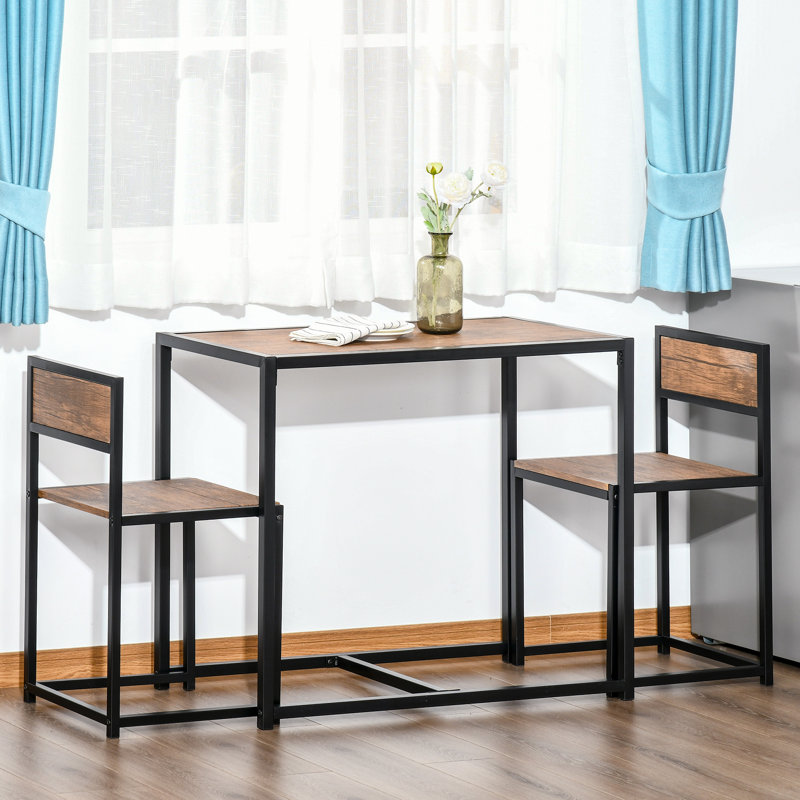 Helotes 2 - Person Dining Set, Brown, Brown