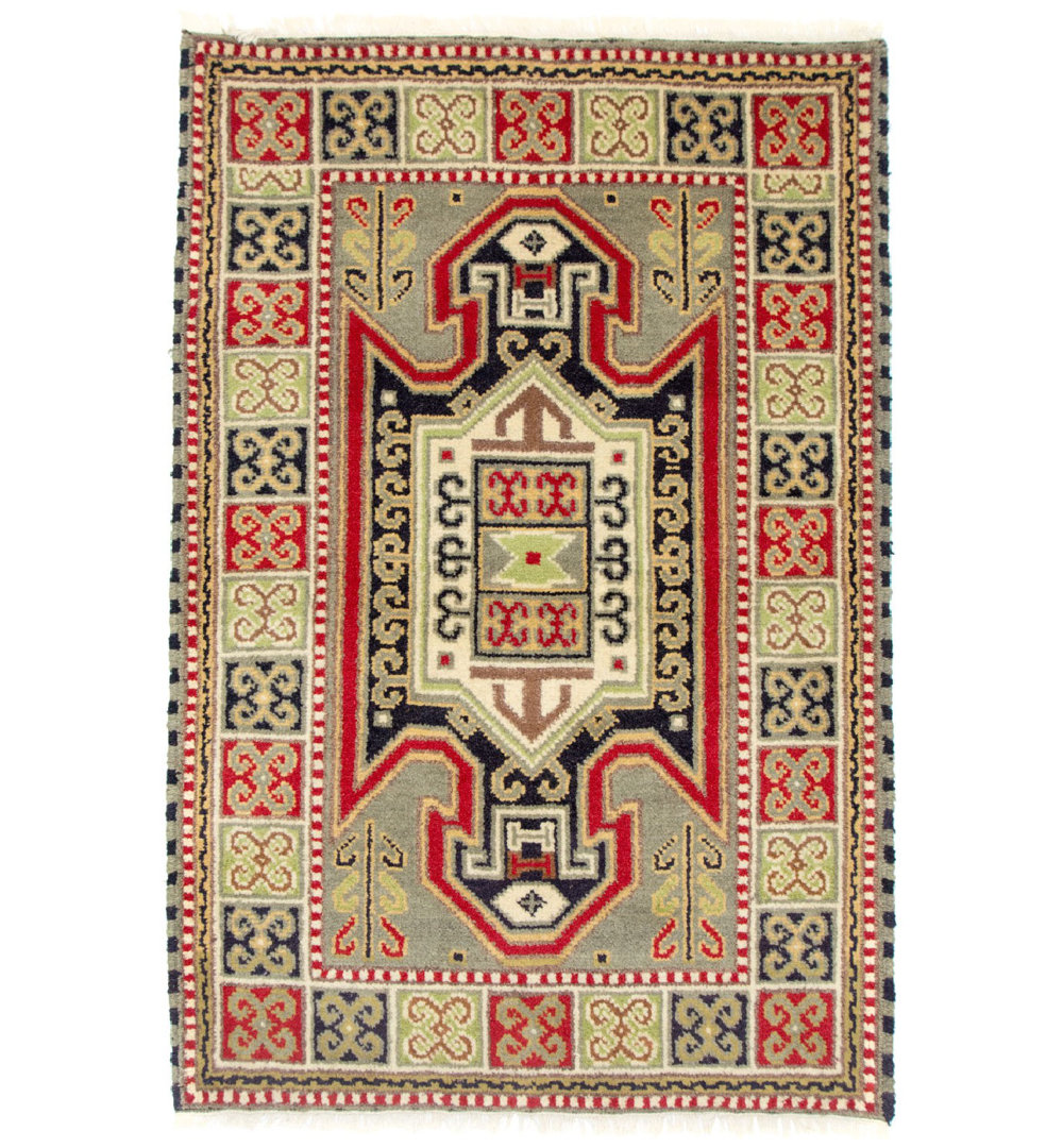 Greenman Hand Hooked Wool Green Indoor/Outdoor Rug