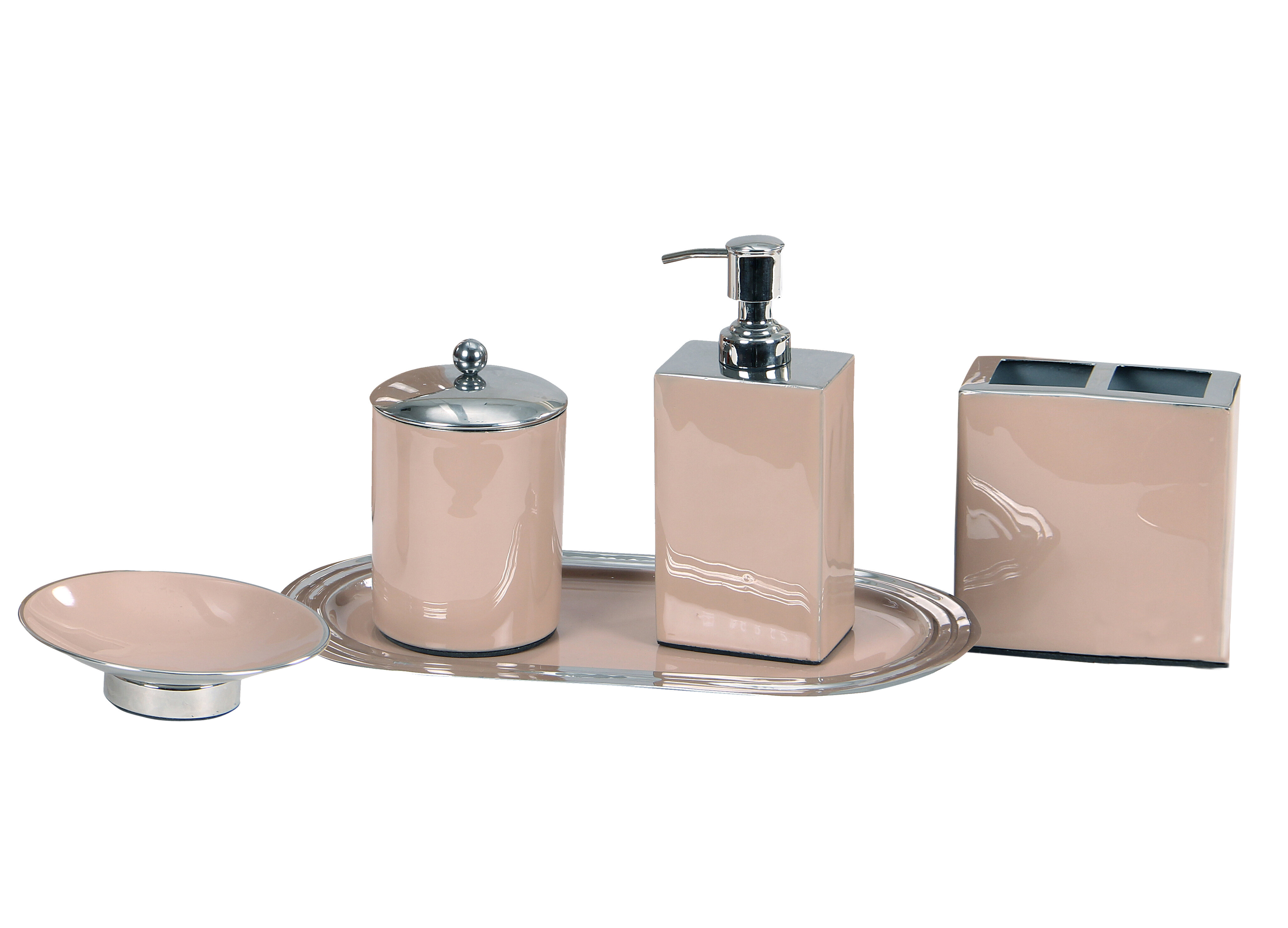 Sarson 8 Piece Bathroom Accessory Set Orren Ellis Finish: Cream