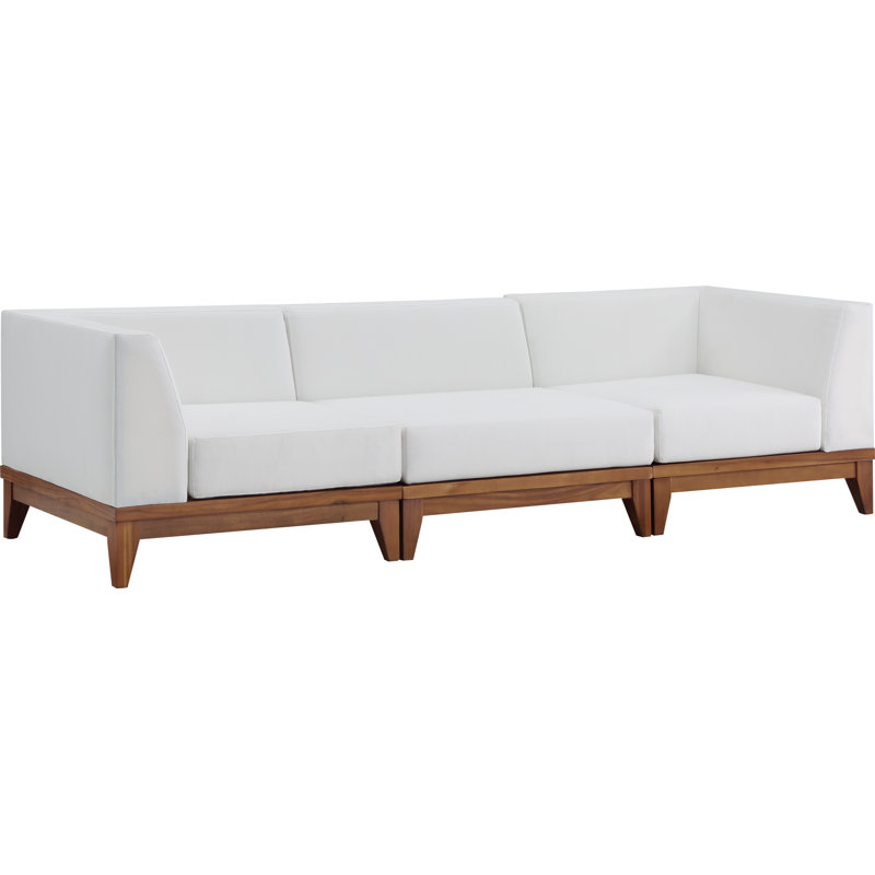 Rio 96.5" Wide Outdoor Patio Sofa with Cushions