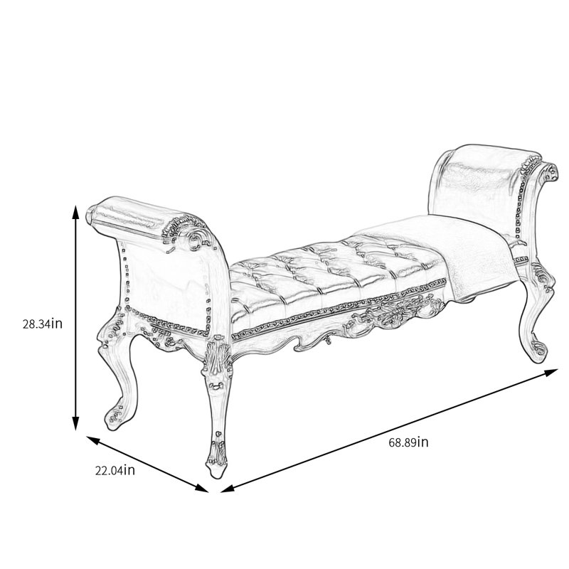 Banc rembourré en cuir de vache Ataru