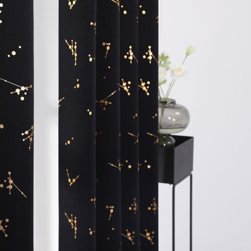 Makvala Room Darkening Curtain Pair, Black, 52" W x 54" L