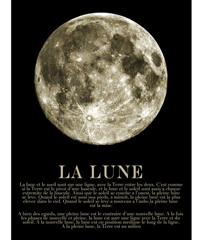 La Lune par Zoey Riley - impression, Couche de verre, H 32 po x l 24 po x P 1,5 po
