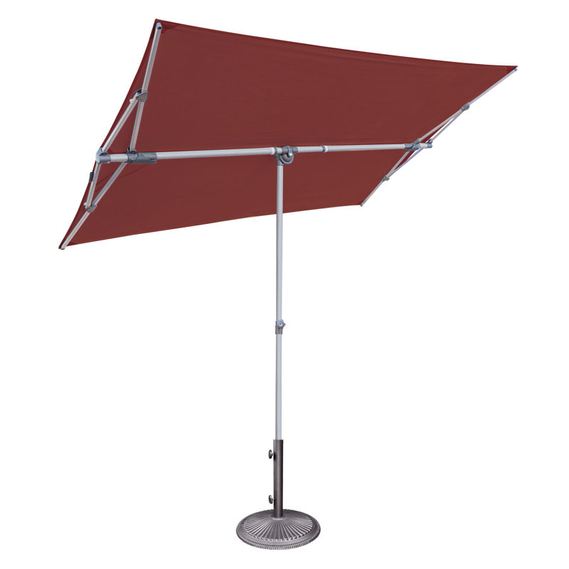 59.4'' x 83.16'' Rectangular Market Umbrella, Deep Red