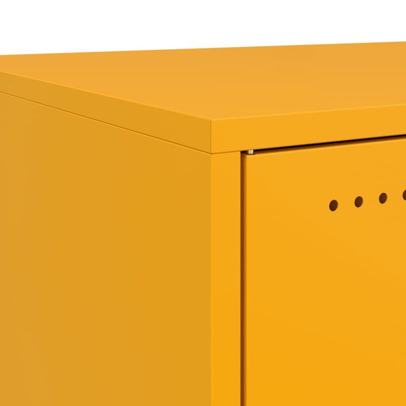 Raddatz 36cm W Steel Bedside Table, Mustard Yellow, Set of 2