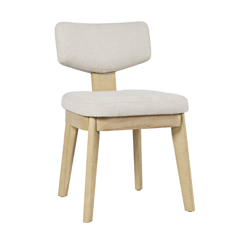 Albore Mid-Century Modern Split Back Upholstered Dining Chair (Set of 2), Natural