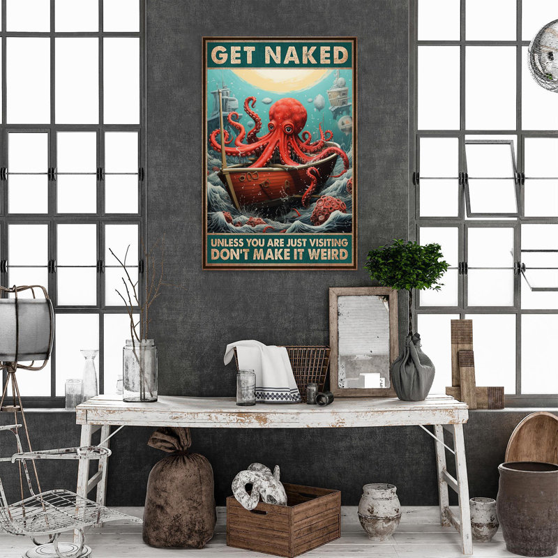 «Octopus Get NUE - 1 pièce», impression sur toile, pieuvre, L 24 po x H 36 po