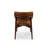 Modern Curved Genuine Italian Leather Dining Chair with Oak Back and Legs