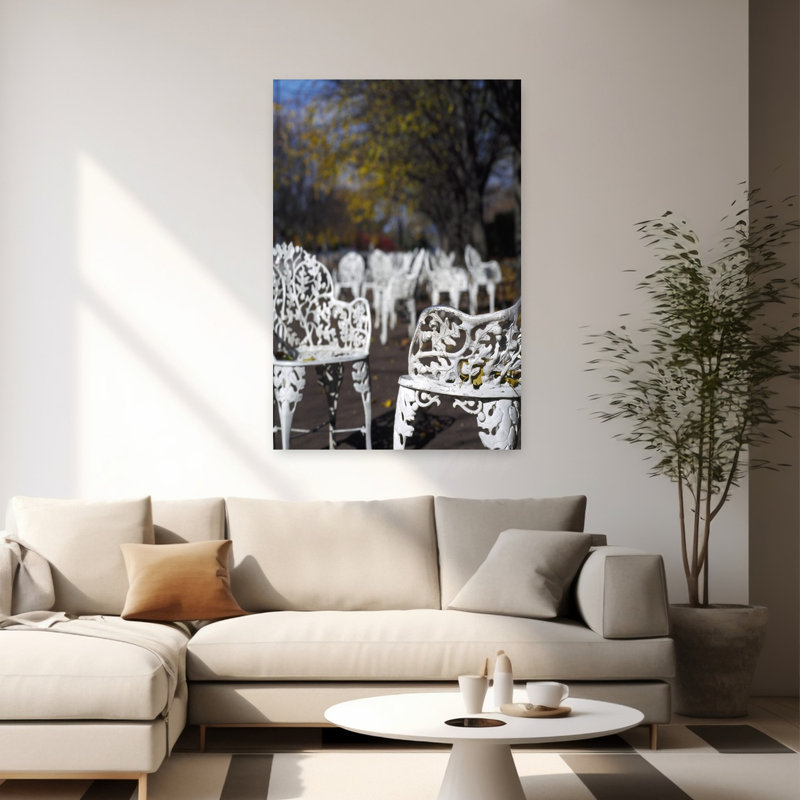 Chairs In A Park Manhattan New York City New York State USA by Alex Kedler - Wrapped Canvas Print, 152.4 cm H x 101.6 cm W