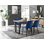 Ensemble de table de salle à manger de style industriel avec 4 chaises de salle à manger rembourrées en velours Edzard