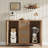 Rattan Buffet Sideboard Cabinet with 3 Drawers and 2 Doors, Farmhouse Boho Storage Credenza with Adjustable Shelves for Dining Room, Living Room & Entryway-838200722