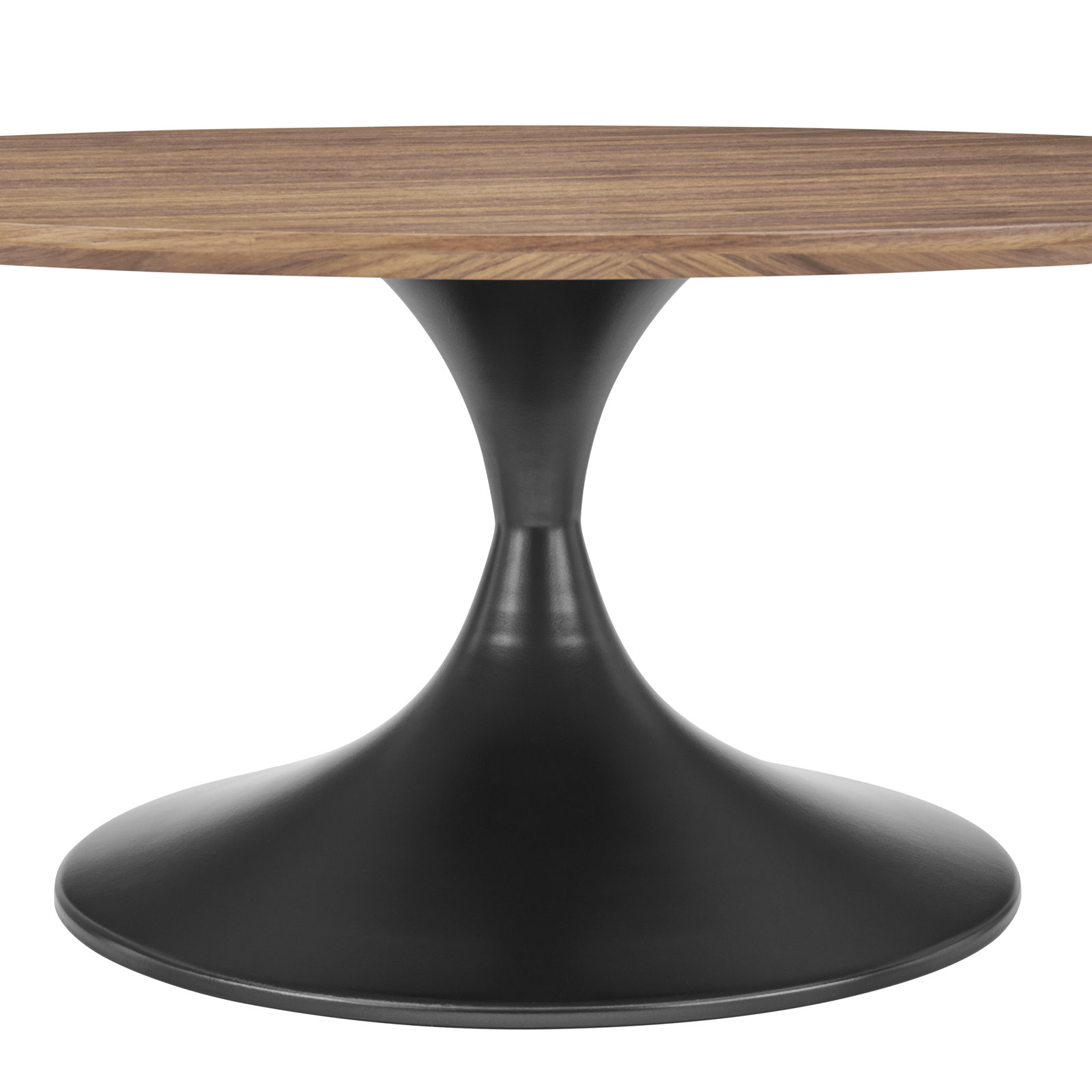 Flow Single Coffee Table, Dark Brown Wood/Black