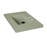 Newterra Concrete Handmade Rectangular Semi-Recessed Vessel Bathroom Sink