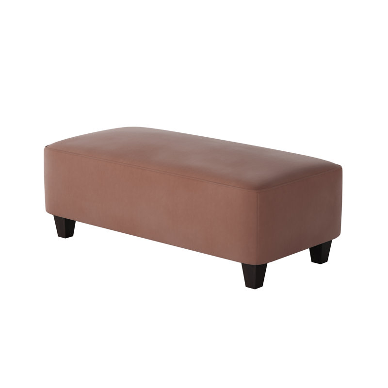 Nicolle Darla Ocean Cocktail Ottoman, Bella Rosewood Polyester