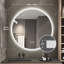 Miroir de salle de bain rond à DEL avec lumière, miroir de meuble-lavabo mural, antibuée, température de couleur réglable et fonction de gradation, convient aux miroirs de maquillage dans les chambres et les salles de bain-907270195