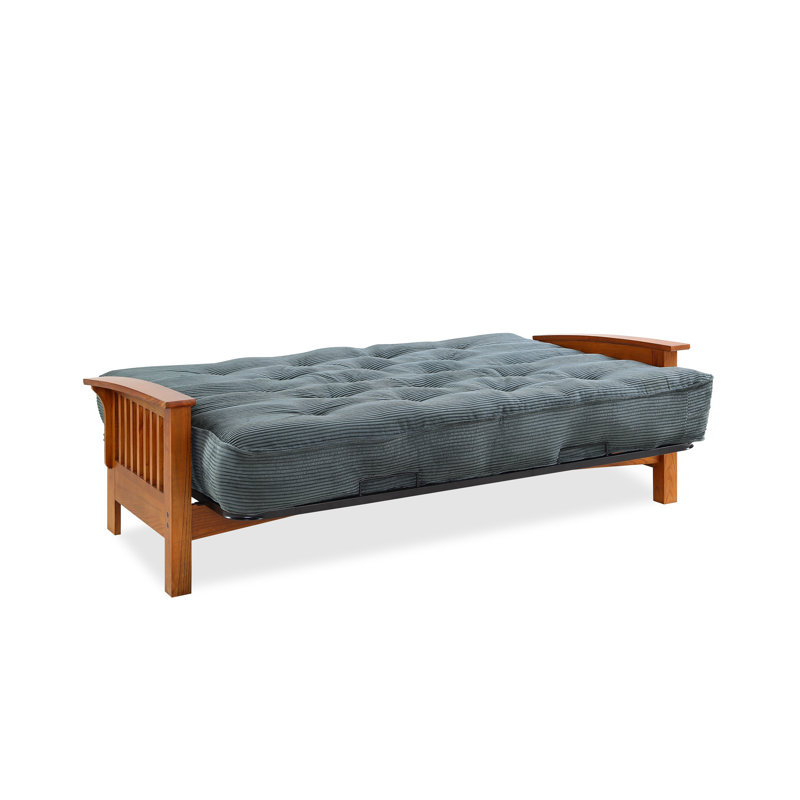 Futon et matelas Mccaleb, Velours côtelé couleur vert forêt