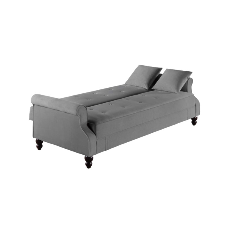 Canapé contemporain réglable avec tissu brûlé, coussins moelleux et rangement, parfait pour les salons modernes, Gris