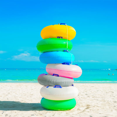 Stack Of Rubber Rings - Wrapped Canvas Print