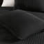 Courtepointe simple / simple TG en noir, microfibre avec coton à l'intérieur, réversible pour différentes saisons, 2 pièces et 1 taie décorative, literie noire en coton-120276133-120276129