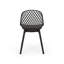 Chaise d'extérieur - Chaise Lily en polypropylène noir avec construction et look élégant, 32,6 po Hauteur de la structure de l'assise, 27,5 po de profondeur, 21,31 po de largeur-762380585