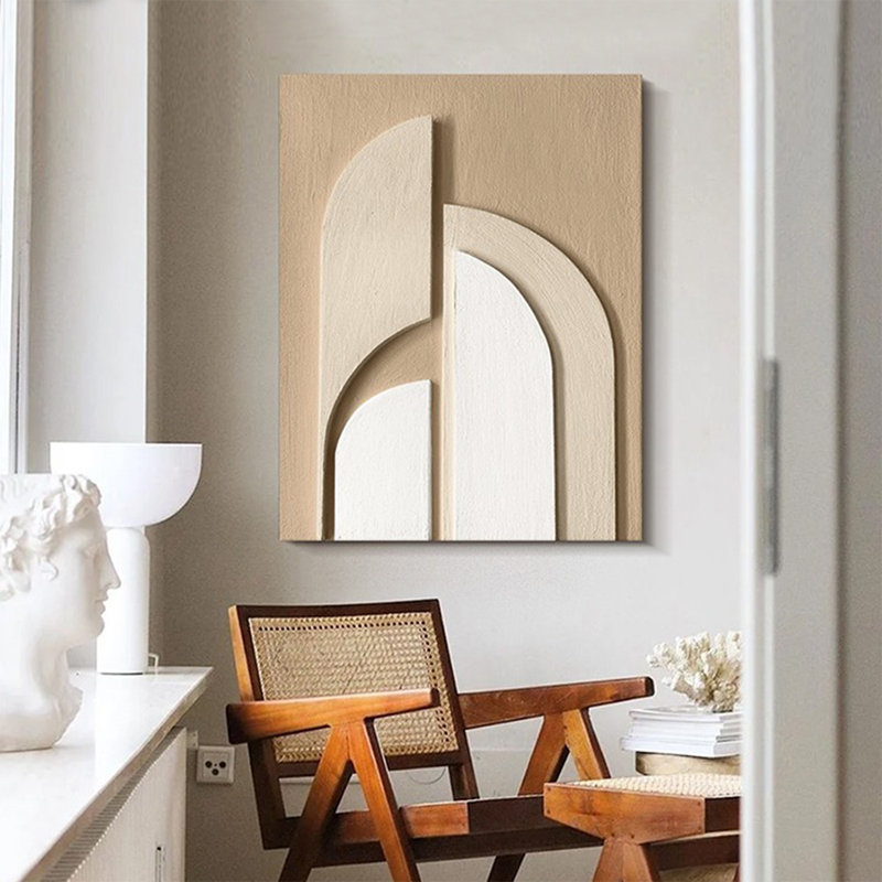 Art mural Mid-Century moderne en toile pour salon, H 39 po x l 28 po