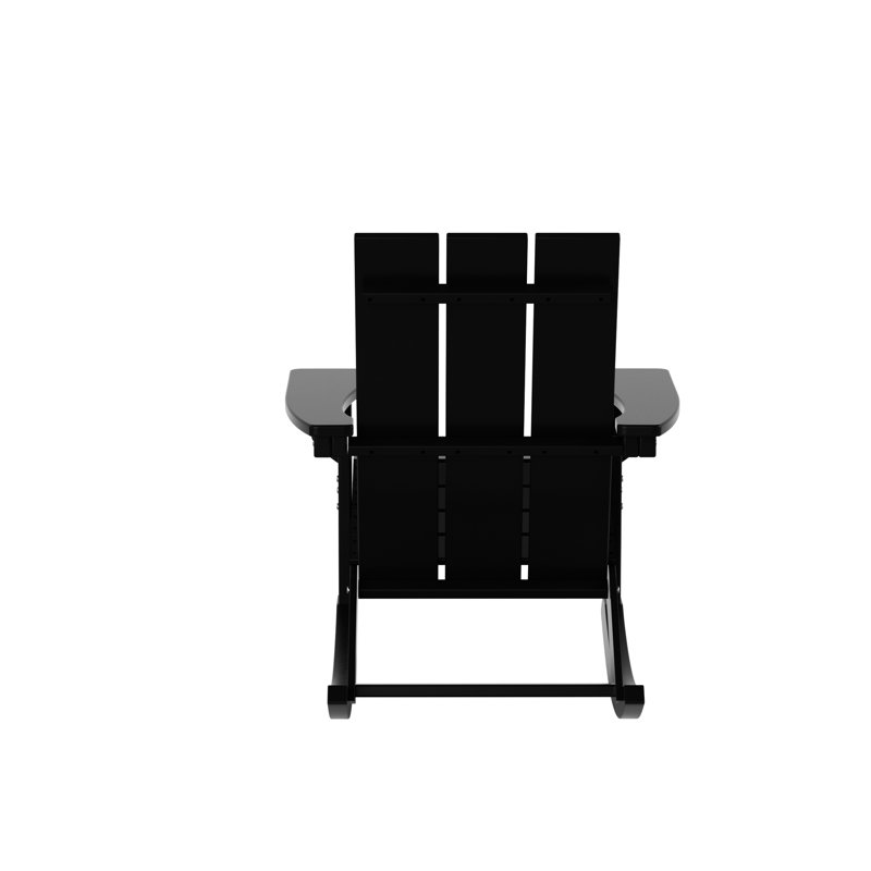 Chaise berçante d'extérieur en plastique Joubert, Noir