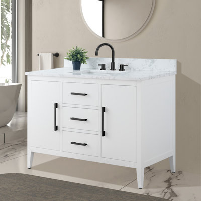 Meuble-lavabo simple 48 po avec plateau en marbre
