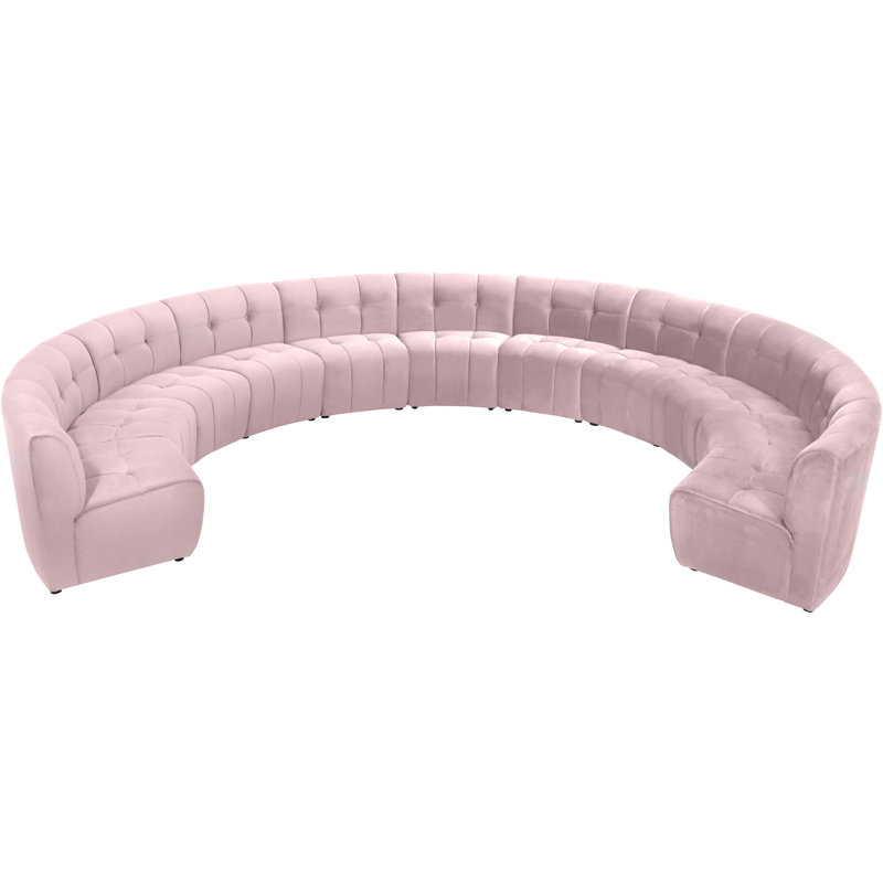 Jedson Velvet Sectional Symmetrical, Pink Velvet