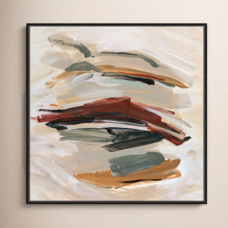 Carmina Spring Shadows by Susan Jill - Floater Frame Painting on Canvas, Black , 37.5" H x 37.5" W