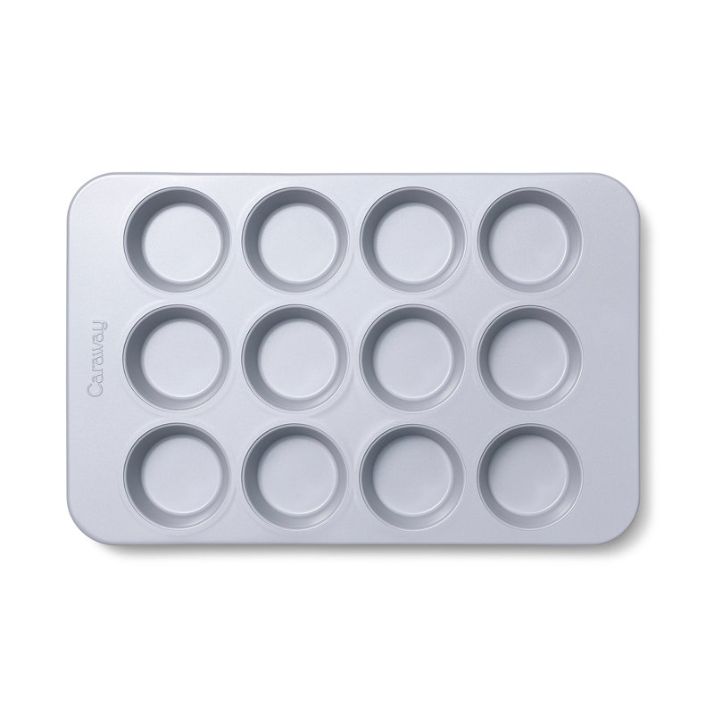 Caraway 12 Cup Nonstick Ceramic Muffin Pan, Gray, Gray