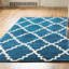 Tapis à motif géométrique bleu marine / blanc Galli-32554673