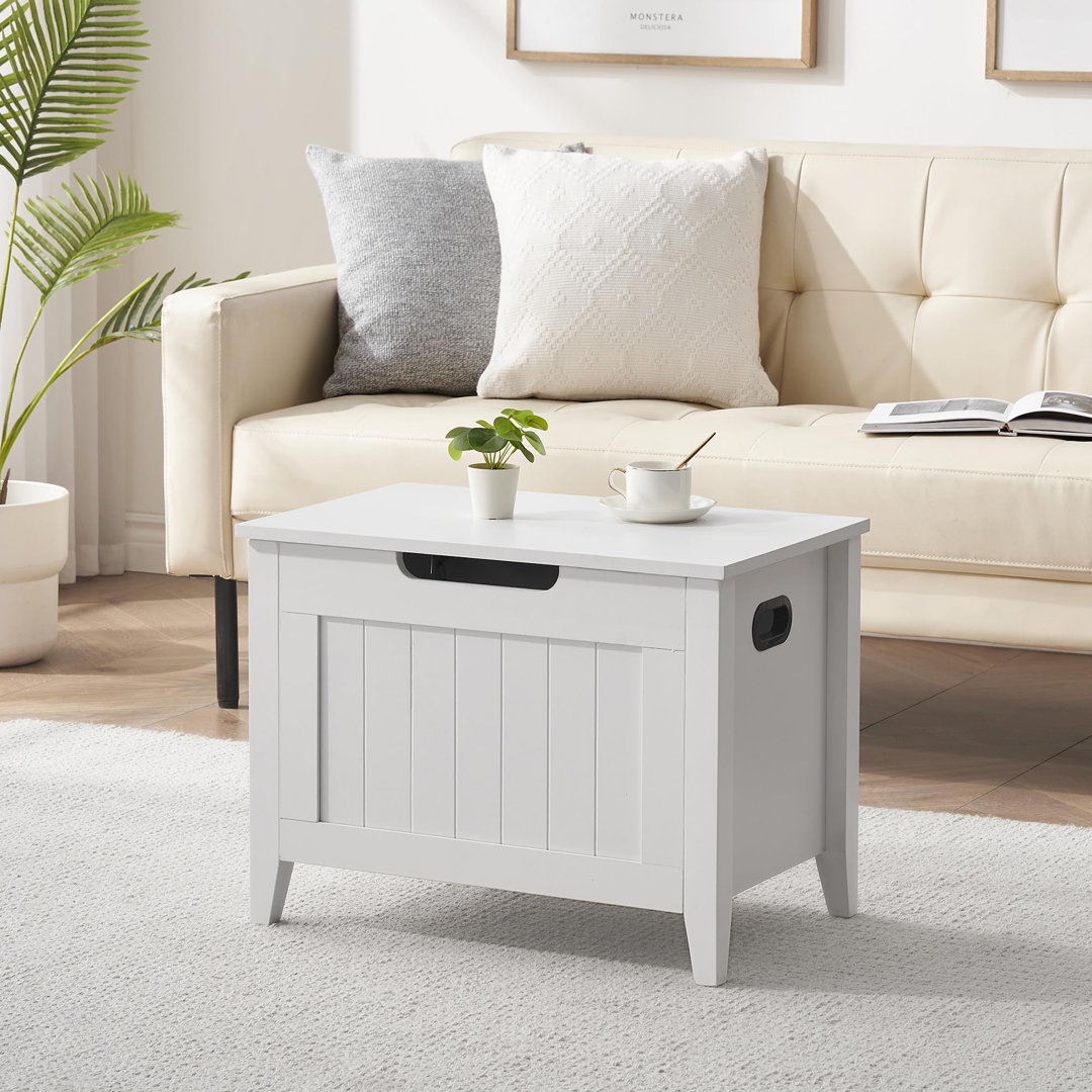 Wooden Storage Chest, Lift-Top Shoe Storage Bench with Padded Cushion & Safety Hinges, Entryway Ottoman Chest with Sturdy