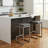 Bybee Upholstered Faux Leather Counter Stool with Stainless Steel Frame