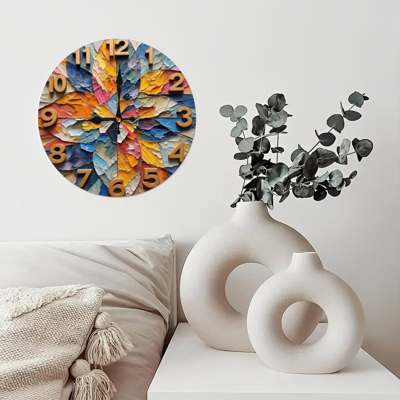Horloge murale colorée