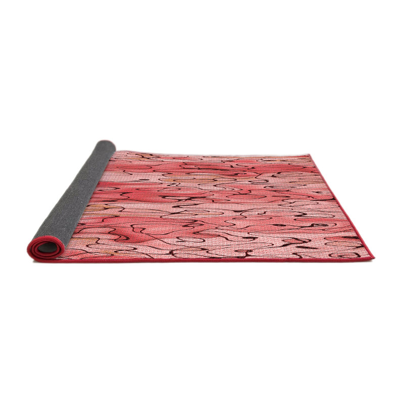 Tapis abstrait rose, Rond 8 pi