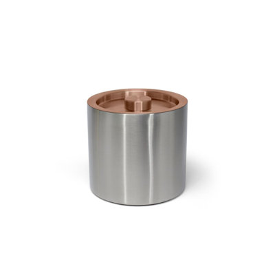 Seau à glace rond en acier inoxydable brossé