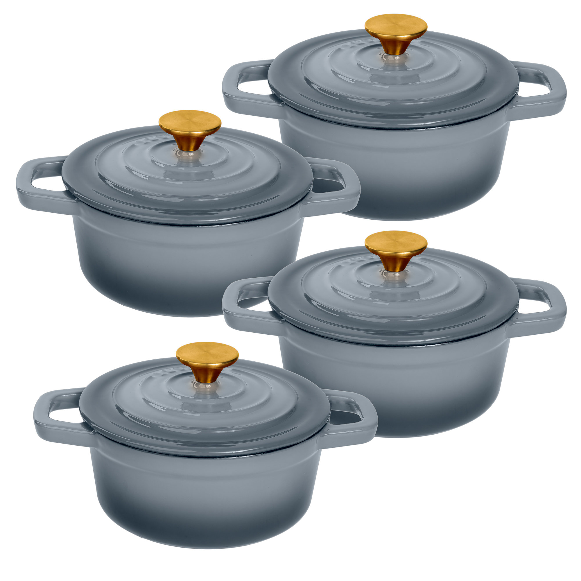 RJ Legend 8.5 Oz Cast Iron Pot, Enameled Cast Iron Mini Pot, Round