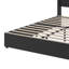 Structure de lit double capitonnée en velours pleine grandeur, équipée d'un port USB et d'une veilleuse, lit plateforme à oreilles avec tablette de tête de lit intégrée-1808884459-1808884458