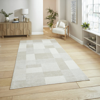 Taylani Rectangle Geometric Washable Area Rug