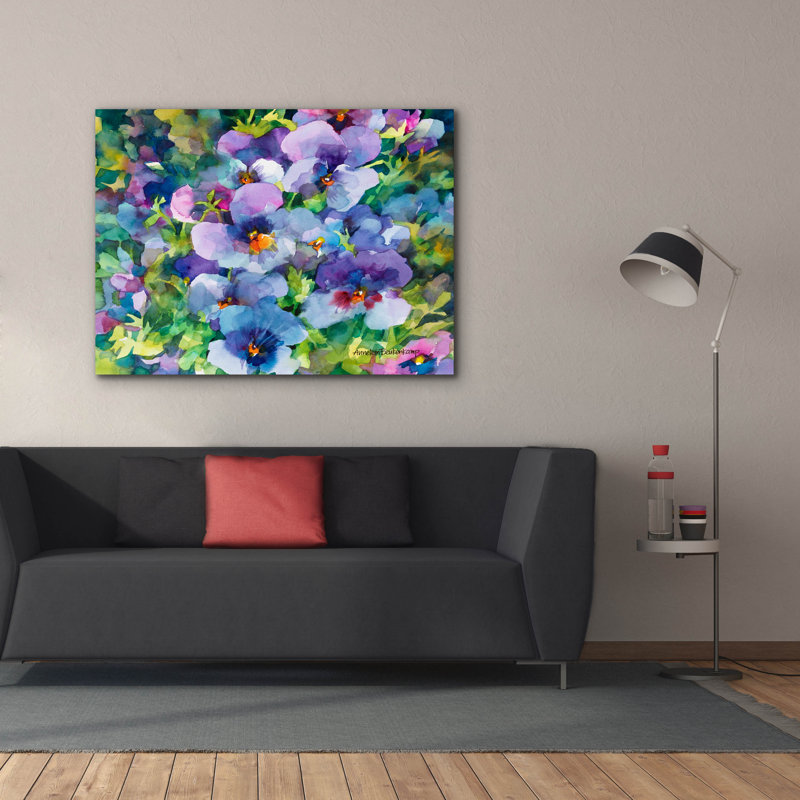 Art mural sur toile Winston Porter «Purple Posers» par Annelein Beukenkamp, H 40 po x l 54 po x P 1,5 po