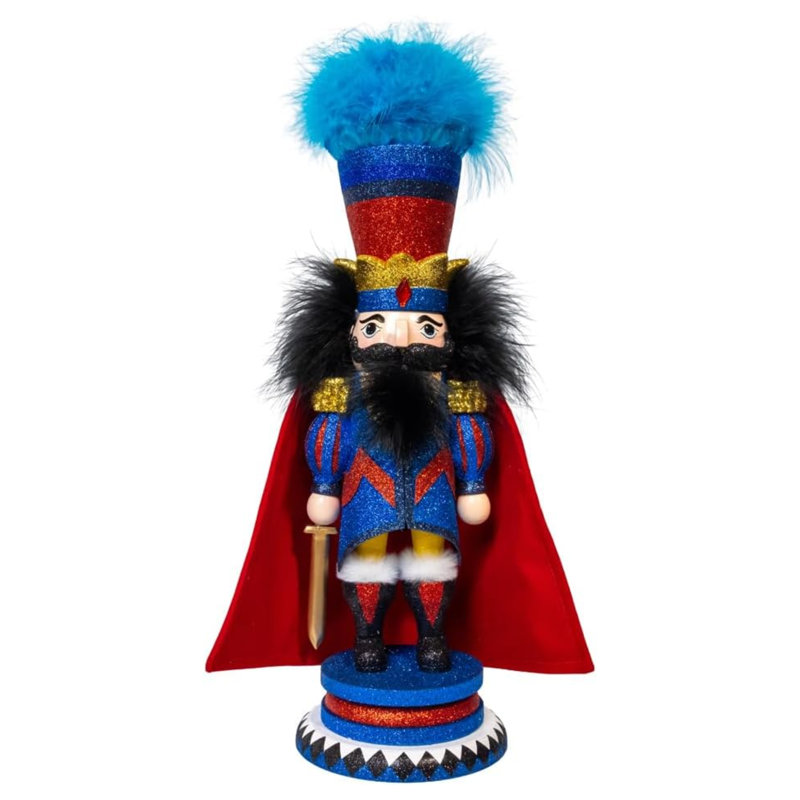 Kurt Adler Hollywood Nutcracker Collection, Red & Blue King, 16in