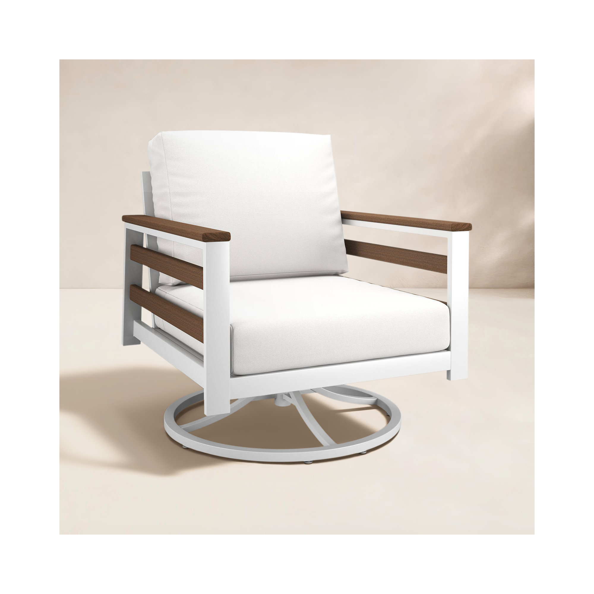 Townsend Metal Outdoor Rocking Chair With Sunbrella Cushion, Canvas White
